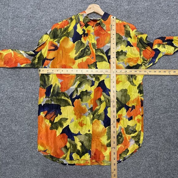 Vintage Jennifer Moore Silk Blouse Floral Print Size M - Picture 5 of 5
